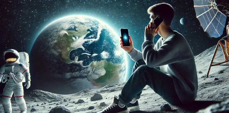 parler au téléphone sur la lune